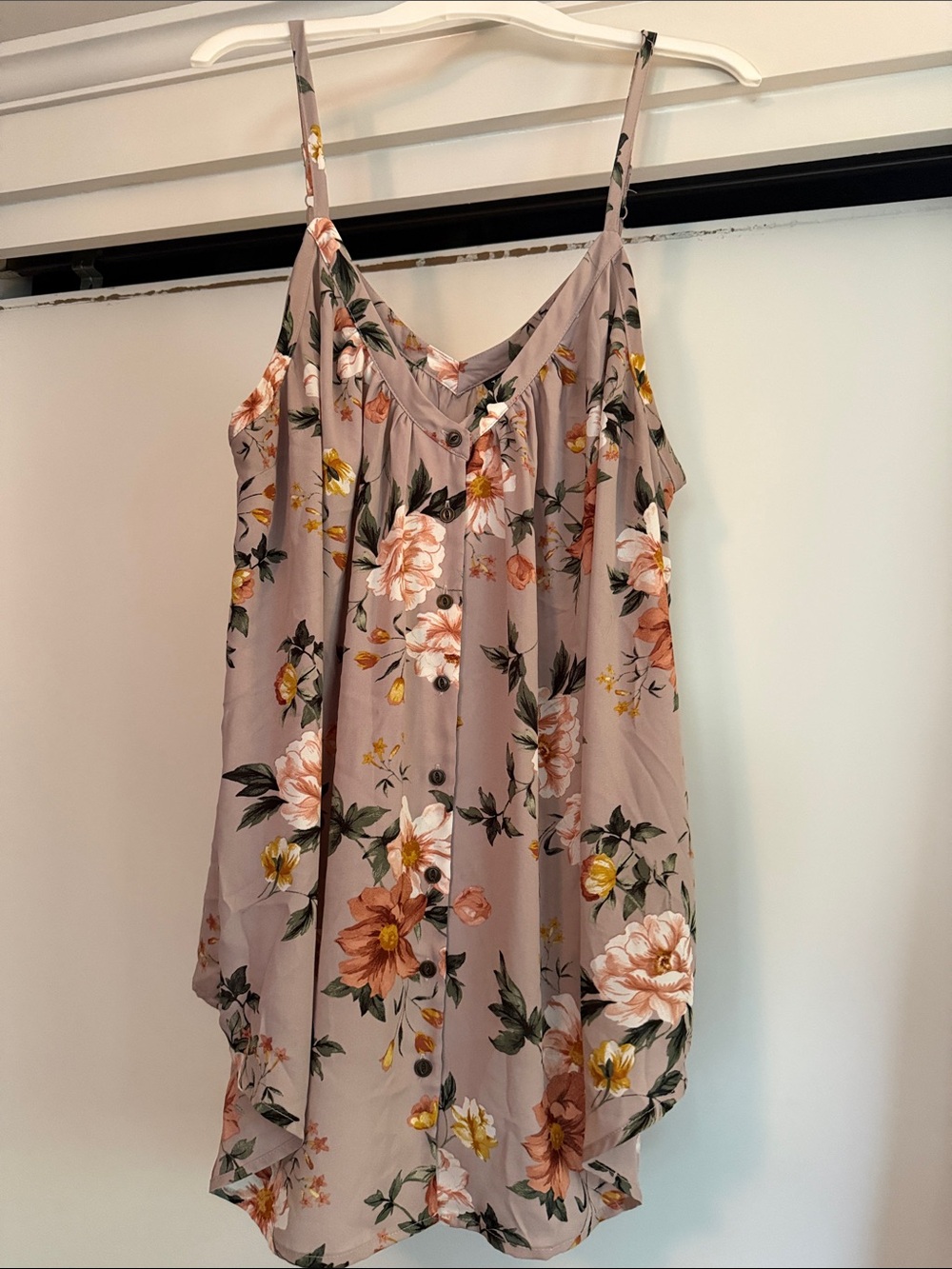 torrid Taupe Floral Button-Front Cami Top